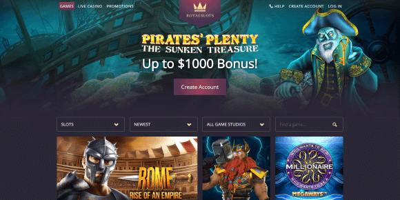 Royal Slots Online Casino Homepage